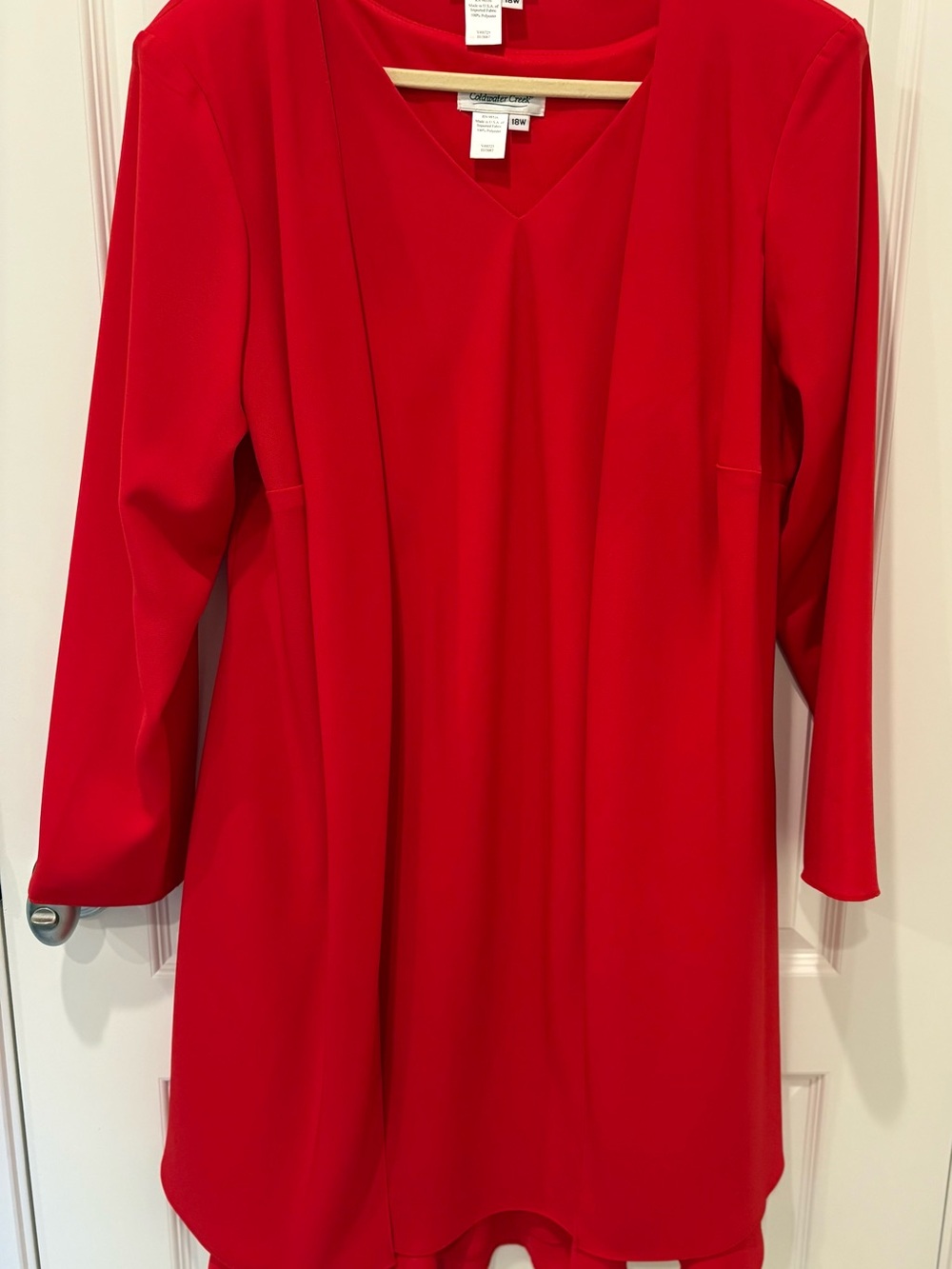 Gorgeous Coldwater Creek Red 2-Piece Dress & Duster Jacket Set Plus Size 18W